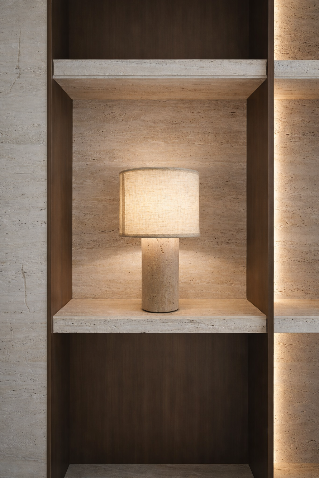 Cordless Travertine Lamp